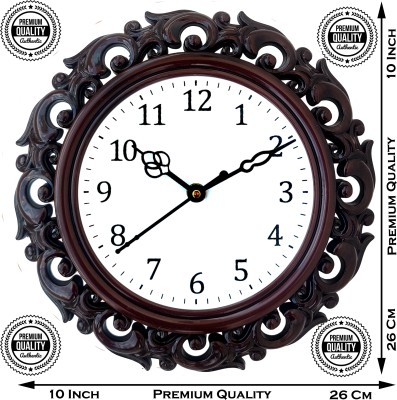 Richcreation Analog 26 cm X 26 cm Wall Clock(Black, With Glass, Standard)