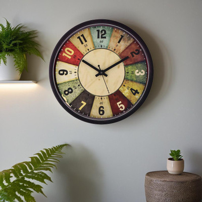 Gulabi Art Analog 28 cm X 28 cm Wall Clock(Multicolor, With Glass, Standard)