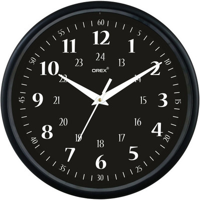 OREX Analog 30 cm X 30 cm Wall Clock(Black, With Glass, Standard)