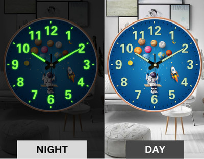 WHISKET Analog 30 cm X 30 cm Wall Clock(Blue, Light Blue, With Glass, Standard)