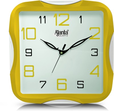 AJANTA Analog 28 cm X 28 cm Wall Clock(Yellow, With Glass, Standard)