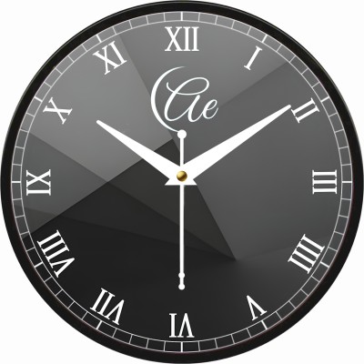 AtEvent Analog 28 cm X 28 cm Wall Clock(Black, White, With Glass, Standard)