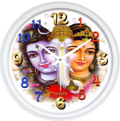 dudiya creation Analog 25 cm X 25 cm Wall Clock(White, With Glass, Standard)