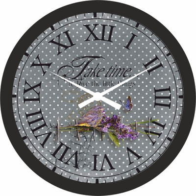 Nutts Analog 28 cm X 8 cm Wall Clock(Black, With Glass, Standard)