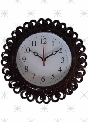 Shreya Enterprise Analog 25 cm X 25 cm Wall Clock(Brown, With Glass, Pendulum)