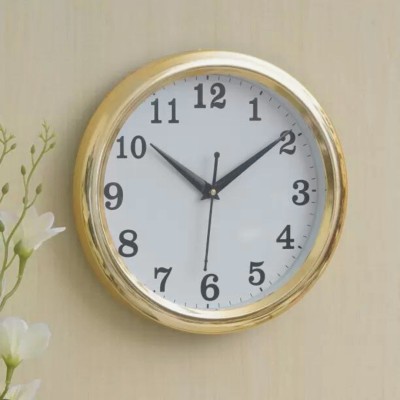 Tanishka Analog 24 cm X 24 cm Wall Clock(Yellow, With Glass, Standard)