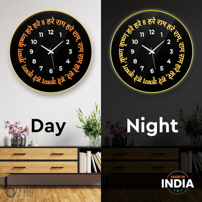 Divinity Decor Analog 40 cm X 40 cm Wall Clock(Black, With Glass, Standard)