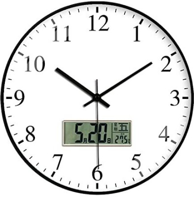 GRACIOUS MART Analog-Digital 29.5 cm X 29.5 cm Wall Clock(White, With Glass, Standard)