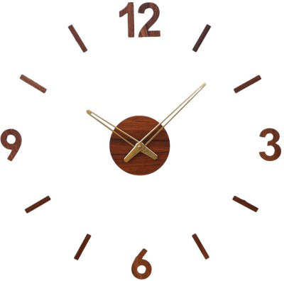 FASTQT Analog 70 cm X 70 cm Wall Clock(Brown, Without Glass, DIY Clocks)