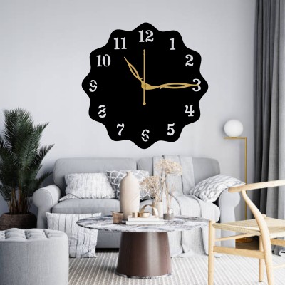 Kanbi Decor Analog 25 cm X 25 cm Wall Clock(Black, Without Glass, Standard)