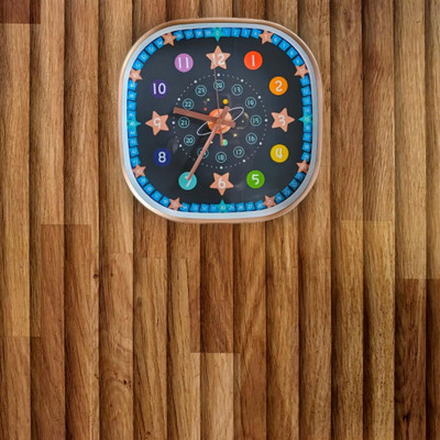 GINOYABROTHERS Analog 29.5 cm X 29.5 cm Wall Clock(Dark Blue, With Glass, Standard)