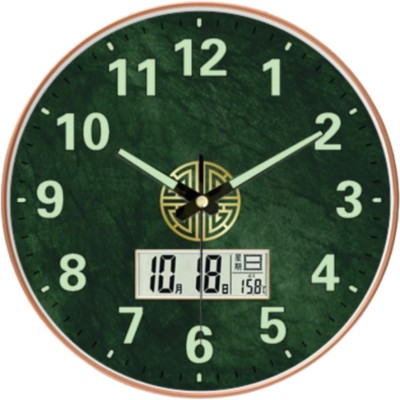 M T BROTHERS Analog-Digital 30 cm X 30 cm Wall Clock(Green, Light Green, With Glass, Standard)