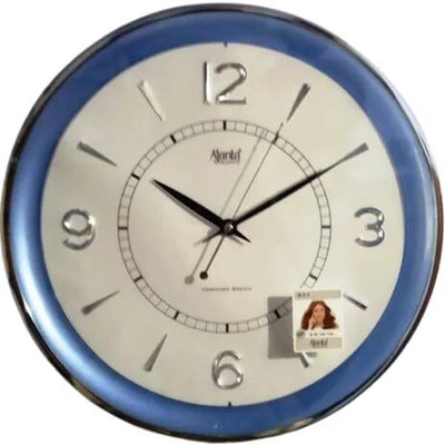 Bhartiy Analog 30 cm X 30 cm Wall Clock(Blue, With Glass, Standard)