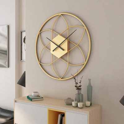 MSK Analog 40 cm X 40 cm Wall Clock(Gold, Without Glass, Standard)