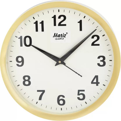 matiz Analog 20 cm X 20 cm Wall Clock(Gold, With Glass, Standard)