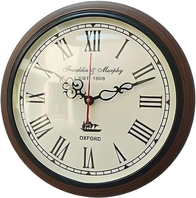 Antiquity Analog 30 cm X 30 cm Wall Clock(Brown, With Glass, Standard)