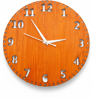 BTbrothers Analog 30 cm X 30 cm Wall Clock(Brown, Without Glass, Standard)