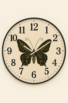 TikamEnterprise Analog 25 cm X 25 cm Wall Clock(Black, With Glass, Standard)