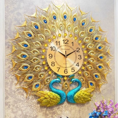 R D ENTERPRISES Analog 50 cm X 50 cm Wall Clock(Gold, Without Glass, Standard)