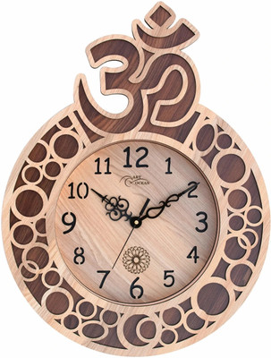 ART OCEAN Analog 47 cm X 35.5 cm Wall Clock(Beige, With Glass, Standard)