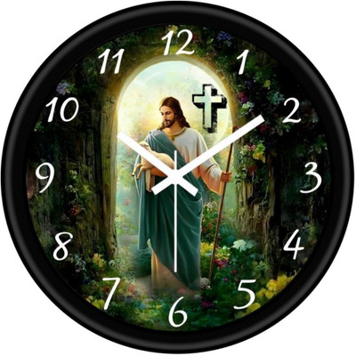 Aashish.Enterprises Analog 25 cm X 25 cm Wall Clock(Black, With Glass, Standard)