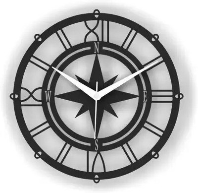 Flipkart SmartBuy Analog 30 cm X 30 cm Wall Clock(Black, Without Glass, Standard)