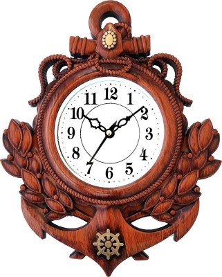 DWC Analog 31 cm X 24 cm Wall Clock(Brown, With Glass, Standard)