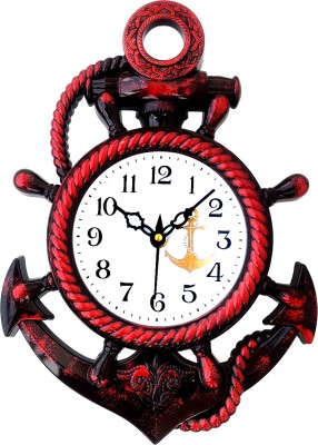 kk enterpises Analog 31 cm X 24 cm Wall Clock(Red, With Glass, Standard)