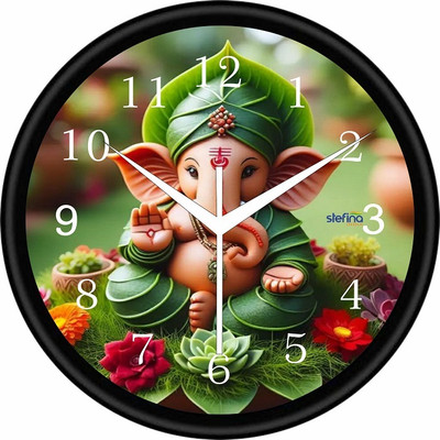 MAHI TRADERS Analog 25 cm X 25 cm Wall Clock(Black, With Glass, Standard)
