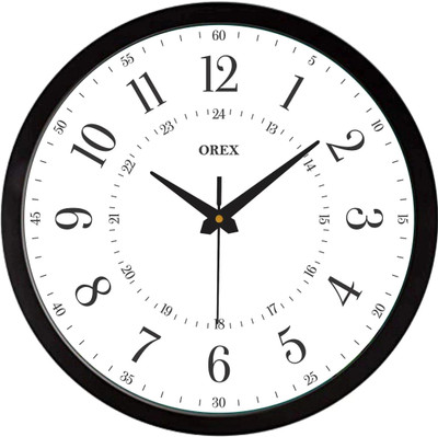 OREX Analog 30.5 cm X 30.5 cm Wall Clock(Black, With Glass, Standard)