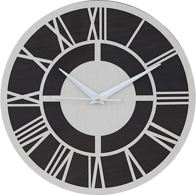 WEBELKART Analog 30.5 cm X 30.5 cm Wall Clock(Brown, Without Glass, Standard)
