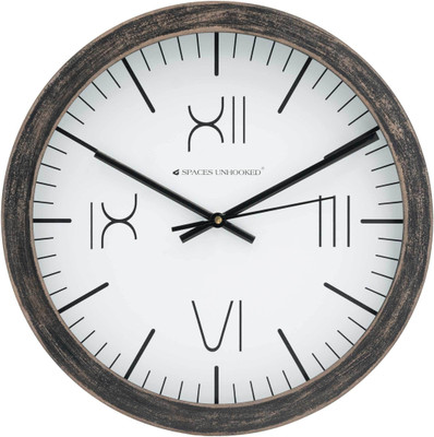 Spaces Unhooked Analog 31.5 cm X 31.5 cm Wall Clock(Black, With Glass, Standard)