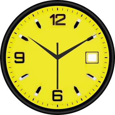 crafthub Analog 25.4 cm X 25.4 cm Wall Clock(Black, With Glass, Standard)