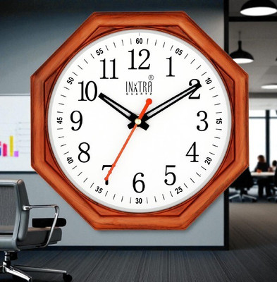 PZOZ Analog 25 cm X 17 cm Wall Clock(Dark Blue, With Glass, Standard)