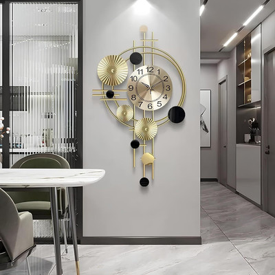 VMSR Analog 76 cm X 41 cm Wall Clock(Multicolor, Without Glass, Standard)