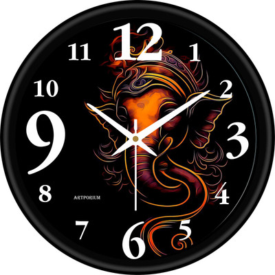 ARTPORIUM Analog 26 cm X 26 cm Wall Clock(Black, With Glass, Standard)