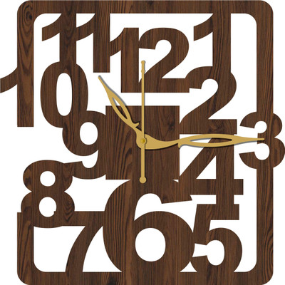 Kanbi Decor Analog 30 cm X 30 cm Wall Clock(Brown, Without Glass, Standard)