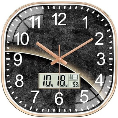 AshandRoh Analog-Digital 29.5 cm X 29.5 cm Wall Clock(Black, With Glass, Standard)