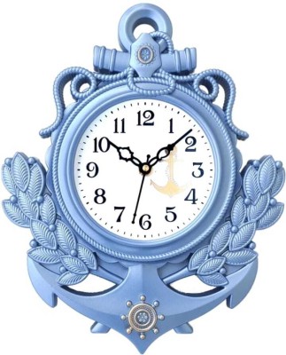 srk enterprises Analog 26 cm X 26 cm Wall Clock(Light Blue, With Glass, Standard)