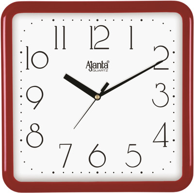 AJANTA Analog 25 cm X 25 cm Wall Clock(Red, With Glass, Standard)