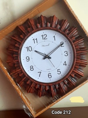 lads Analog 38 cm X 38 cm Wall Clock(Brown, With Glass, Standard)