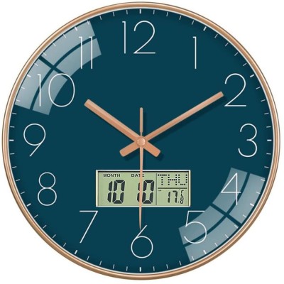 AshandRoh Analog-Digital 32 cm X 32 cm Wall Clock(Dark Blue, With Glass, Standard)
