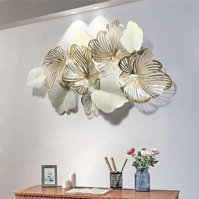 Ultra Shine Home Decor Unique Leaf Metal Art Unique Leaf Metal Art Modern Home Decoration(72 cm X 132 cm, Multicolor)