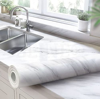 OMRUDRAVI Vinyl Abstract White Wallpaper(L x W: 200 cm x 60 cm)