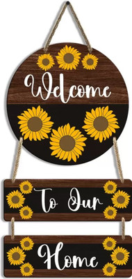 SHIV COLLECTION Wooden welcome To our Home Wooden Wall Hanging For Wall Decoration Name Plate Name Plate(Brown)