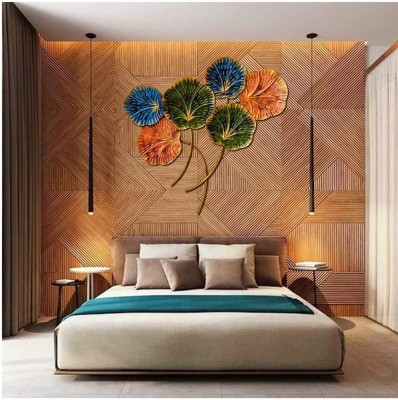 Anshika International Lotus Flower Metal Wall Art, Wall Hanging Modern Art Decorative Items(29 inch X 30 inch, Multicolor)
