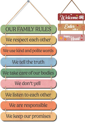 Ujjawal enterprise Art Designer | Wooden Wall Hanging | Decoration Items Pack of 2(Multicolor)