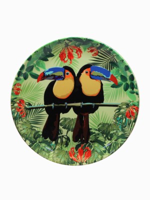 KOLOROBIA Tropical RAIN Forest World Toucan Wall Plate| Decorative Wall Plate-10Inch(3 cm X 26 cm, Multicolor)