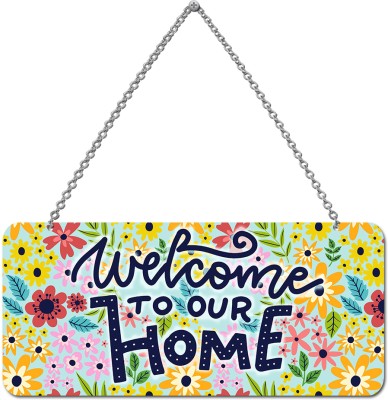 WILDMARK Welcome To Our Home Sign Board For Door Entrance Both Sides 2 in 1(11 inch X 5 inch, Multicolor)