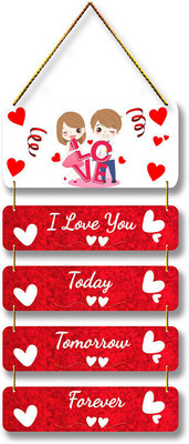 craftinky Couple Printed Designer Stylish Trendy wall hanger for Home Decor(Multicolor01)